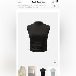 OGLMOVE Workleisure Mock Neck Ruched Sides Tank Top